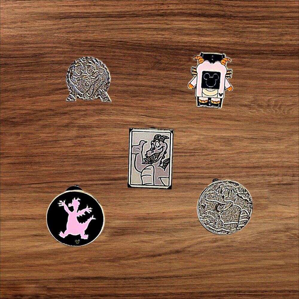 5 Epcot's Figment Disney Parks Trading Pins, Plus 2 Bonus Pins
